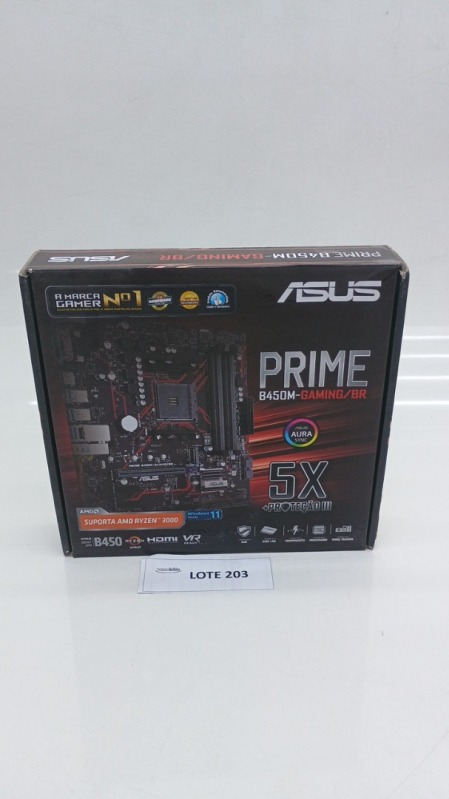 Foto de Placa-Mãe ASUS Prime B450M Gaming/BR AMD AM4 mATX DDR4 Preto - Prime B450M Gaming/BR