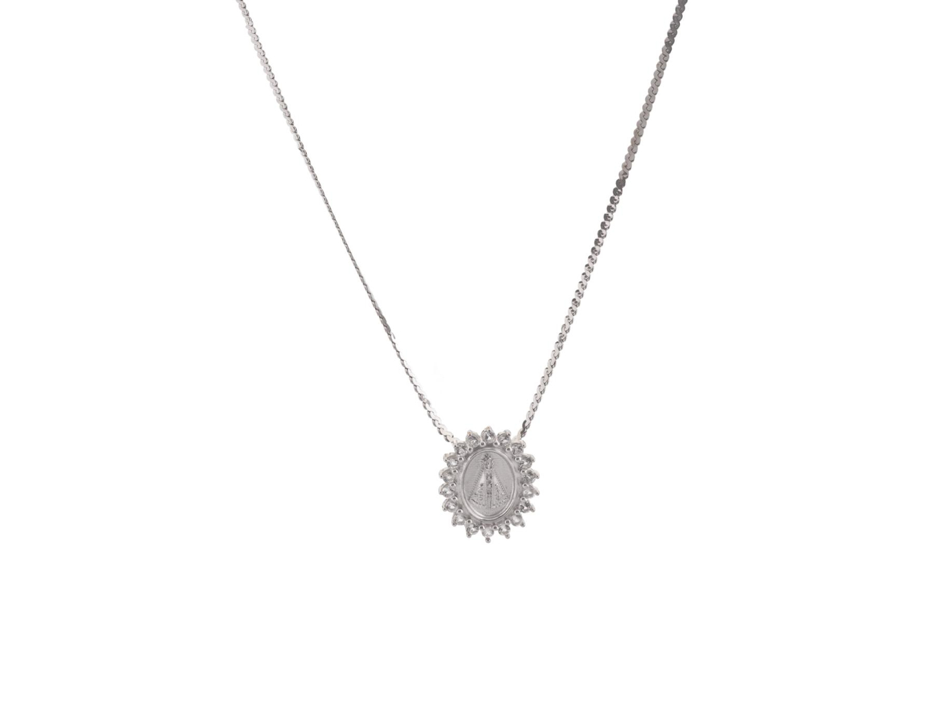 Foto de Vivara - Pingente de ouro branco 18k e topázio incolor. Acompanha corrente de ouro branco 18k. Cerca de 4,3g.