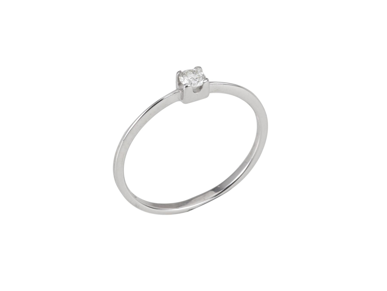 Foto de Vivara - Anel solitário de ouro branco 18k e diamante lapidação brilhante. Cerca de 1,2g. Medida 18.