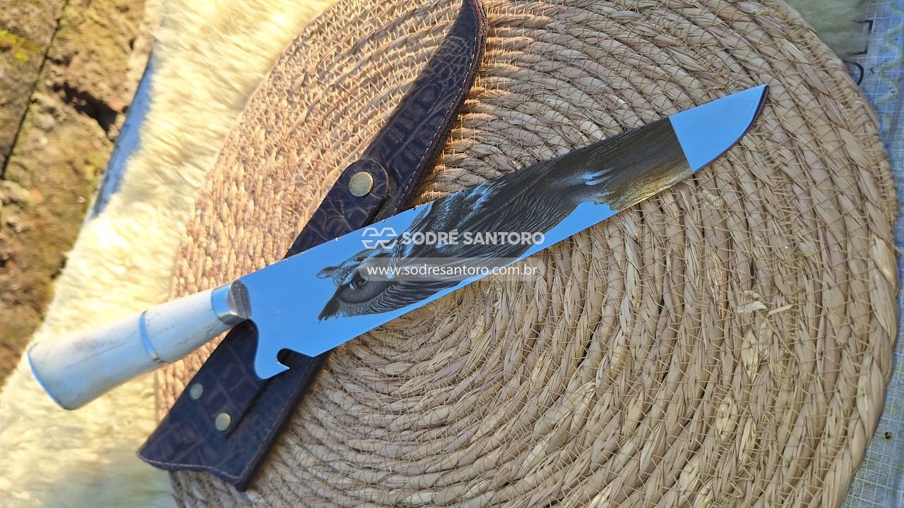 Foto de faca tradicional aço 420 10"3mm coruja