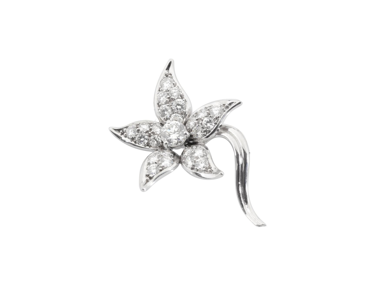 Foto de H.Stern - Broche/pendente de ouro branco 18k e diamantes lapidação brilhante regulando 1,31ct no total. Cerca de 5,1g.