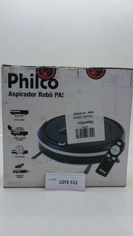 Foto de Robô Aspirador de Pó Philco PAS08C Bivolt Preto Passa Pano Enquanto Aspira- 54903069