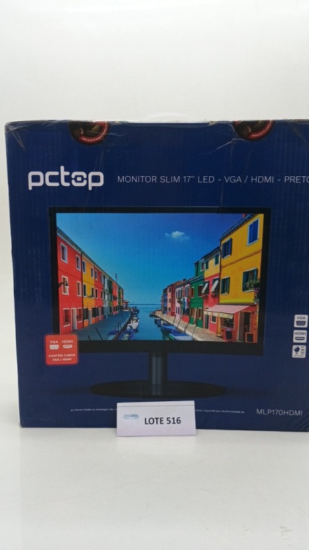 Foto de Monitor PCTOP 17 LED HDMI Ajuste de Ângulo VESA Preto - MLP170HDMI