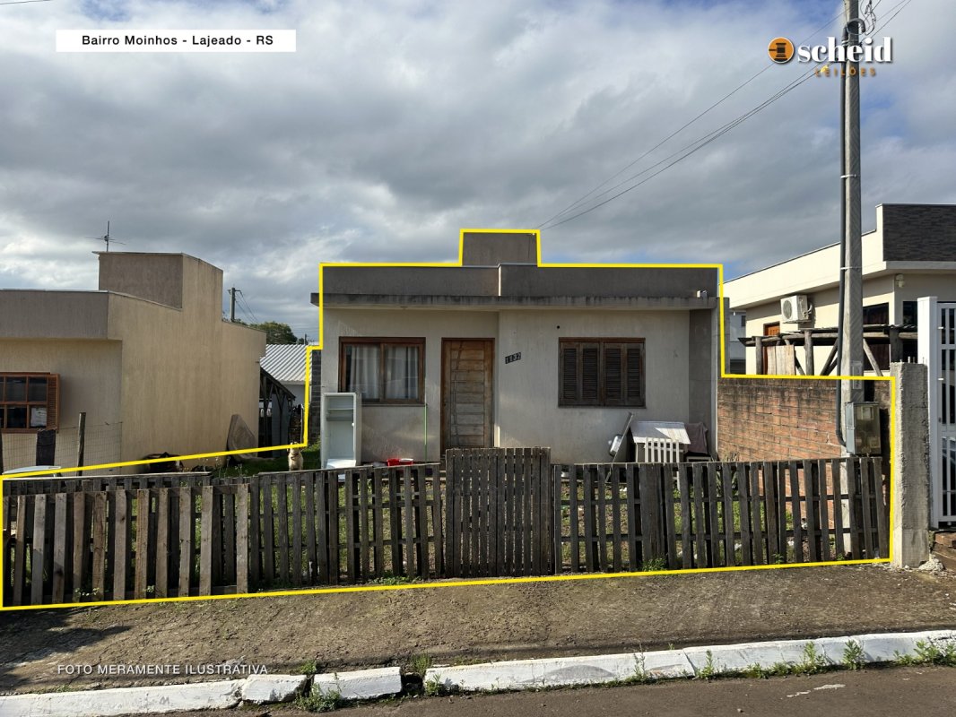 Foto de Área de 200,00m², contendo uma casa residencial em alvenaria com 46,85m², localizado na Rua Emílio Haas, nº 1.132, bairro Jardim do Cedro, Lajeado/RS