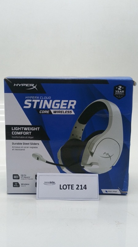 Foto de Headset Sem Fio Gamer HyperX Cloud Stinger Core Drivers 40mm PS5 PS4 e PC Branco e Azul - 4P5J1AA