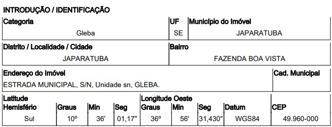 Foto de Area Rural em leilão em Japaratuba - SE