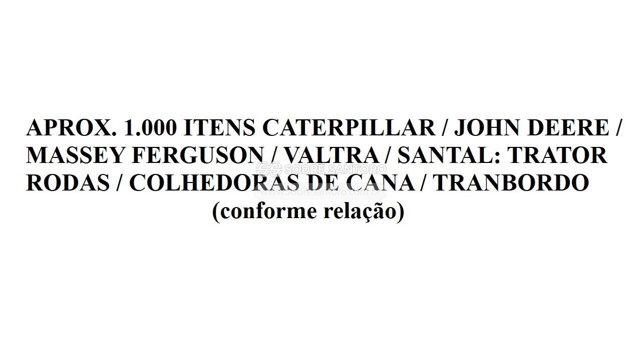 Foto de aprox 1.000 itens cat/john deere/mf/valtra/santal
