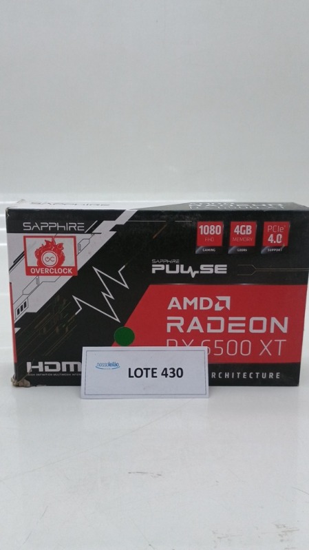 Foto de Placa de Vídeo RX 6500 XT Gaming OC Sapphire Pulse 4GB GDDR6 AMD - 11314-01-20G