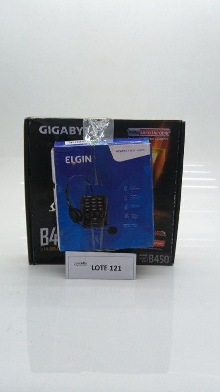 Foto de Placa-Mãe Gigabyte B450M DS3H AMD mATX DDR4 Preto - B450M DS3H | Telefone Elgin Headset com Base Discadora HST-6000 Preto