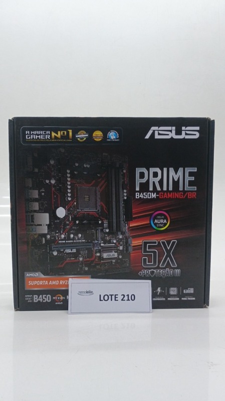 Foto de Placa-Mãe ASUS Prime B450M Gaming/BR AMD AM4 mATX DDR4 Preto - Prime B450M Gaming/BR