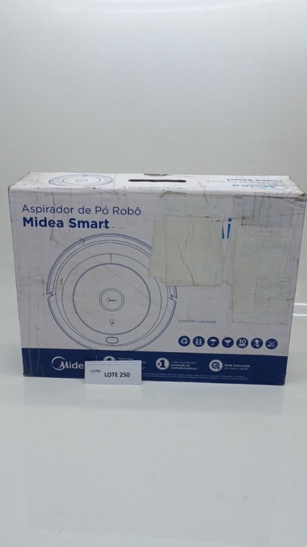 Foto de Robô Aspirador De Pó Smart Midea Aspira e Passa Pano com Sistema de Auto Recarga e Sensor de Obstáculos Cinza Bivolt - VRA81B