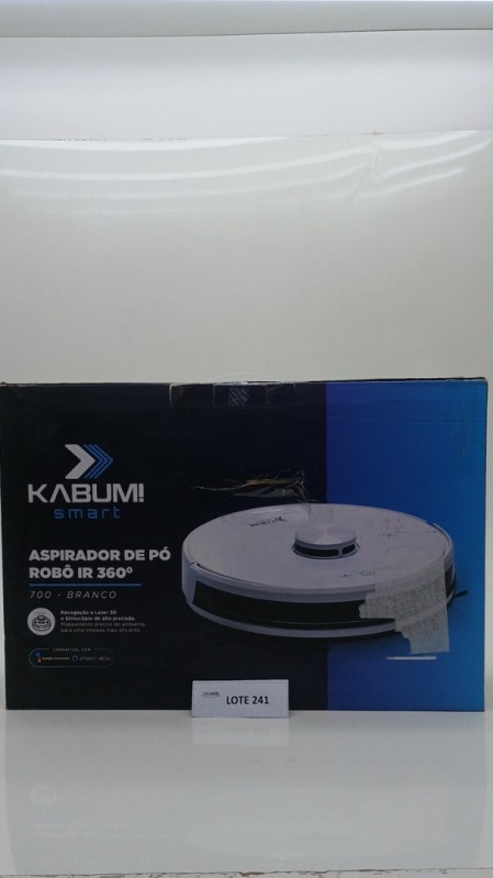 Foto de Robô Aspirador e Passa Pano KABUM! smart 700 - 5 Modos de Limpeza Mapeamento a Laser 3D Base de Carregamento - Bivolt - Branco - KBSF006