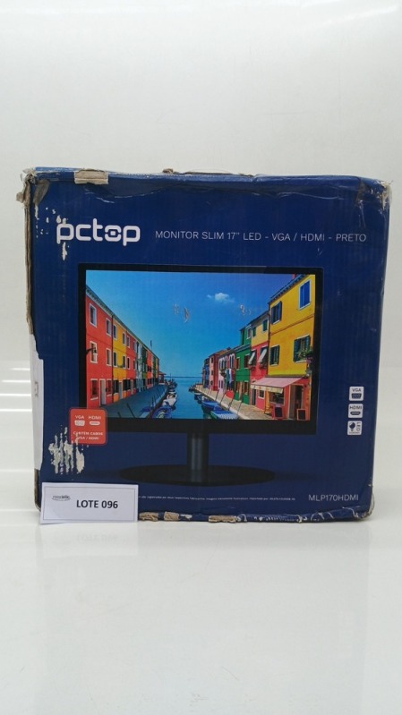 Foto de Monitor PCTOP 17 LED HDMI Ajuste de Ângulo VESA Preto - MLP170HDMI