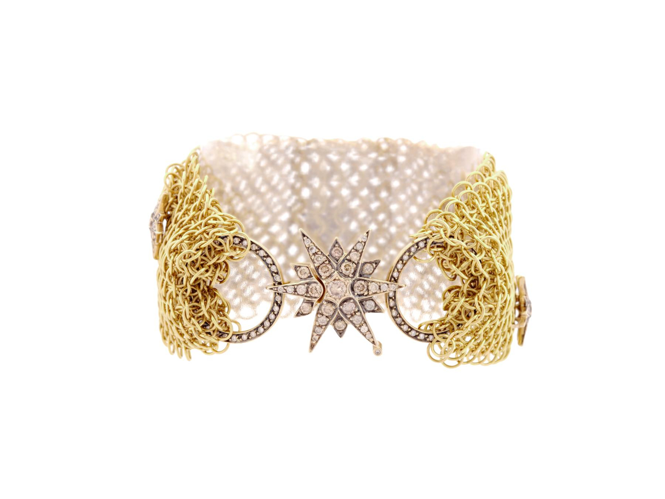 Foto de H.Stern - Pulseira Star de ouro nobre e amarelo 18k e diamantes lapidação brilhante. Cerca de 66,1g e 18,2cm de comprimento.