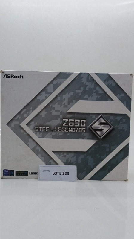 Foto de Placa-Mãe ASRock Z690 Steel Legend/D5 Intel LGA 1700 ATX DDR5 M.2 NVMe Preto e Cinza - Z690 Steel Legend/D5
