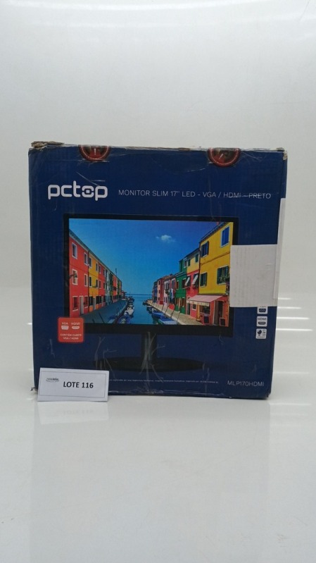 Foto de Monitor PCTOP 17 LED HDMI Ajuste de Ângulo VESA Preto - MLP170HDMI