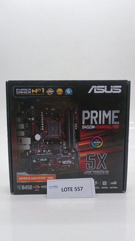Foto de Placa-Mãe ASUS Prime B450M Gaming/BR AMD AM4 mATX DDR4 Preto - Prime B450M Gaming/BR
