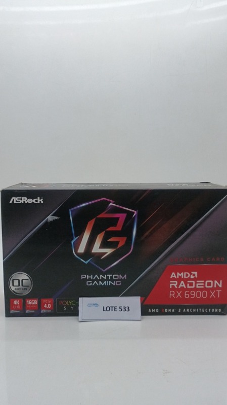 Foto de Placa de Vídeo RX 6900 XT ASRock AMD Radeon Graphics 16GB GDDR6 PCI Express 4.0 16 Gbps Hardware Ray Tracing - RX6900XT PGD 16GO