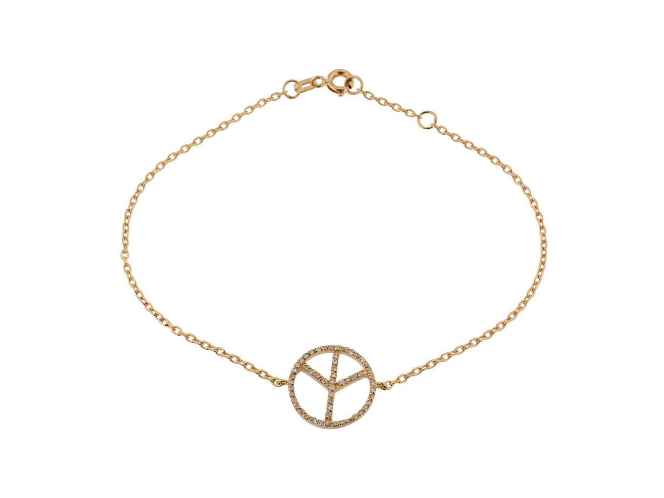Foto de Pulseira de ouro amarelo 18k e diamantes lapidação brilhante. Cerca de 2,8g e 18cm de comprimento.
