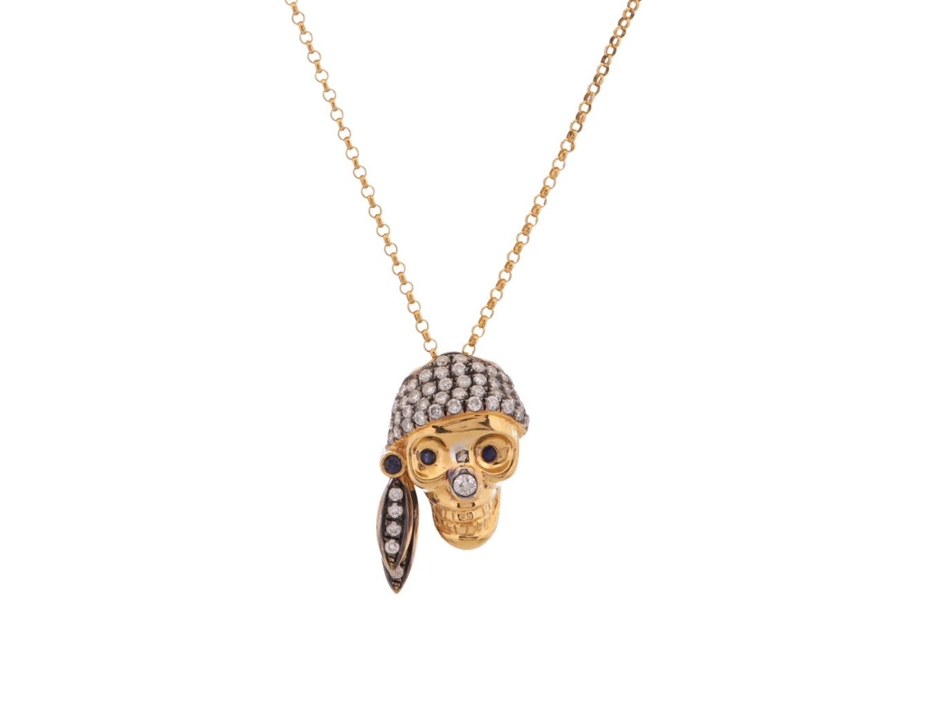 Foto de Colar de ouro amarelo 18k e diamantes lapidação brilhante. Cerca de 7,1g.