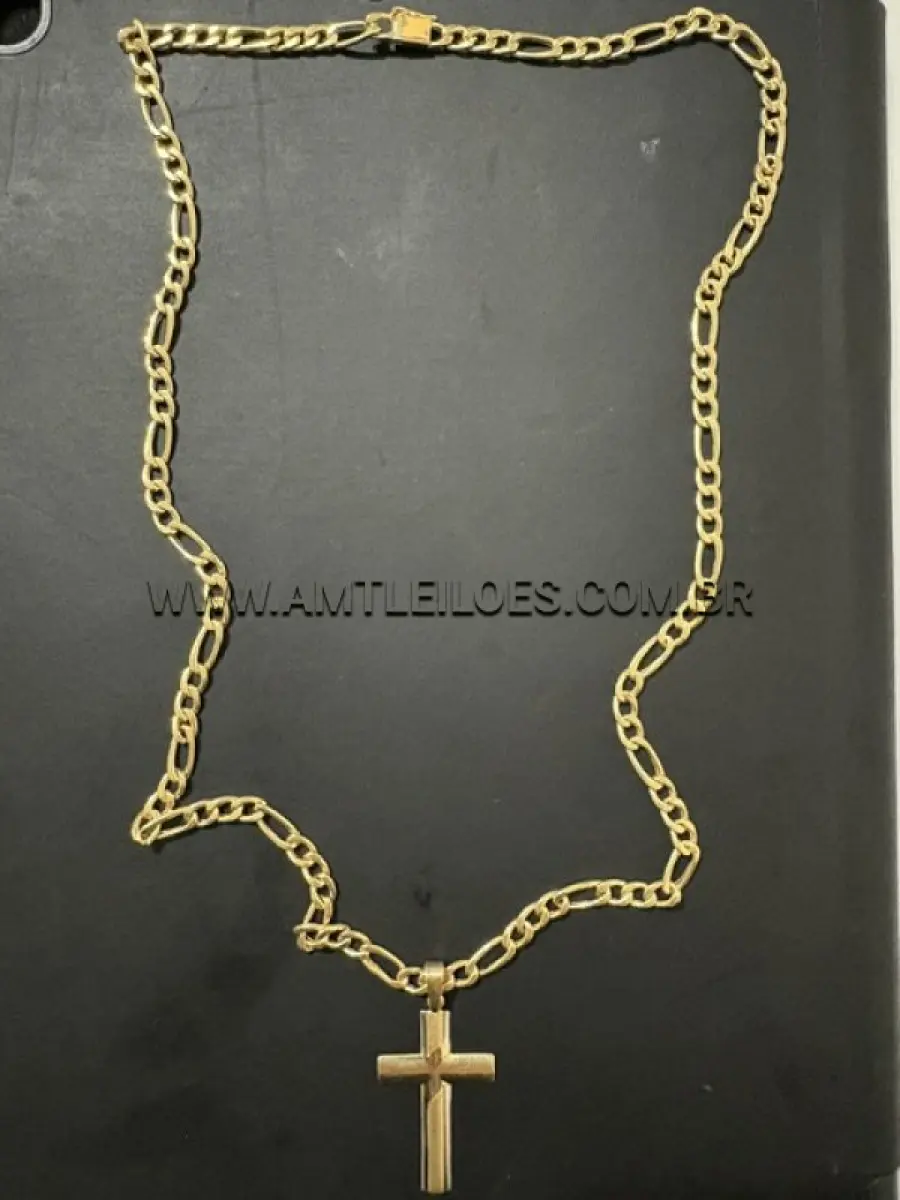 Foto de CORRENTE EM OURO 18K AMARELO MEDINDO 30 CM DE CUMPRIMENTO FECHADA, COM PIN...