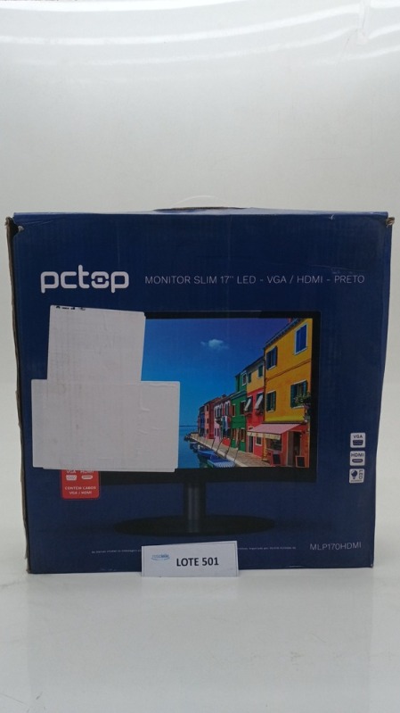Foto de Monitor PCTOP 17 LED HDMI Ajuste de Ângulo VESA Preto - MLP170HDMI