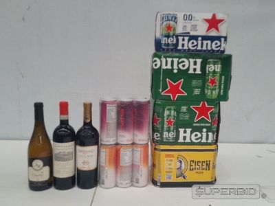 Foto de CERVEJA HEINEKEN, WHISKY BUCHANANS, VODKA SMIRNOFF, ENERGÉTICO RED BULL, VINHO VINCIANO CHIANTI E OUTROS (APROX. 283 UN)(Ref.: SB0033508)