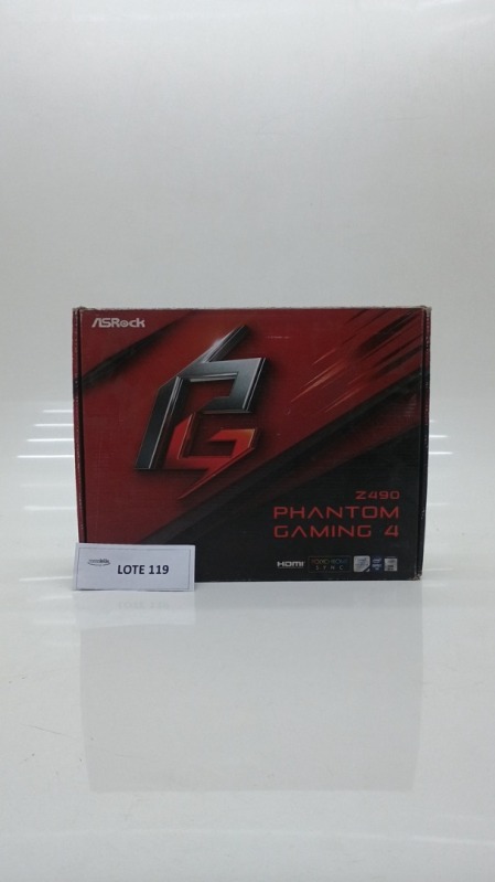 Foto de Placa-Mãe ASRock Z490 Phantom Gaming 4 Intel LGA 1200 ATX DDR4 Preto - 90-MXBC60-A0UAYZ