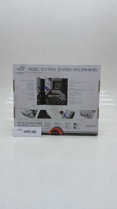 Foto de Placa-Mãe ASUS ROG Strix Z490-A Gaming Intel LGA 1200 ATX DDR4 Branco - ROG STRIX Z490-A GAMING