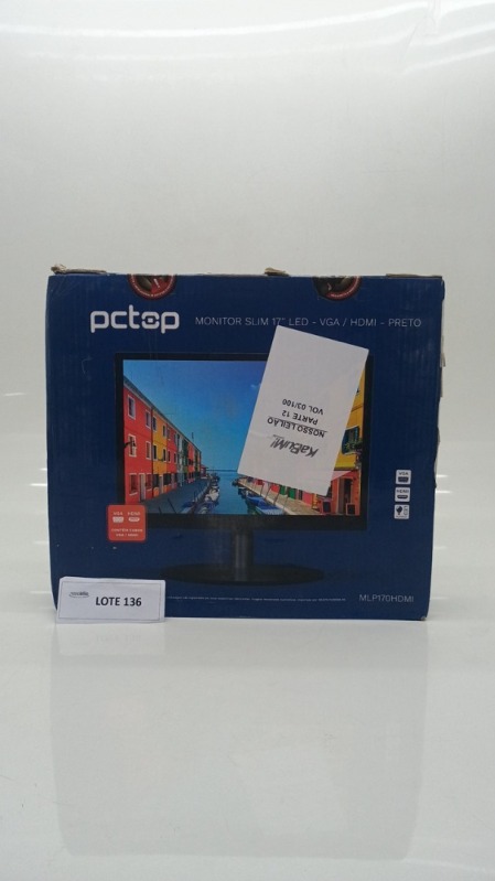 Foto de Monitor PCTOP 17 LED HDMI Ajuste de Ângulo VESA Preto - MLP170HDMI