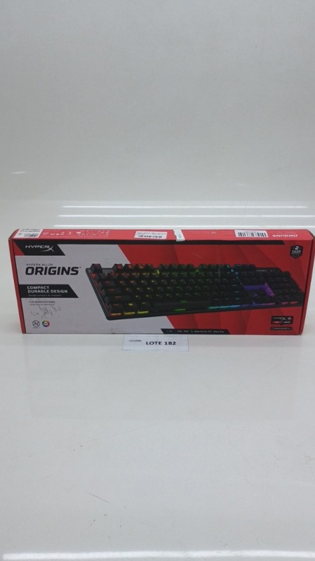 Foto de Teclado Mecânico Gamer HyperX Alloy Origins RGB Switch HyperX Red ABNT2 Preto - 4P4F6A2#AC4