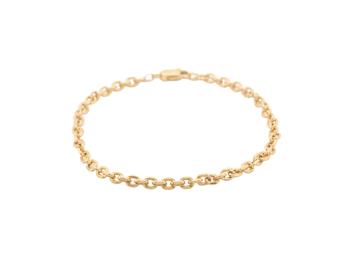 Foto de Pulseira masculina de ouro amarelo 18k. Cerca de 3,9g e 21,5cm de comprimento.