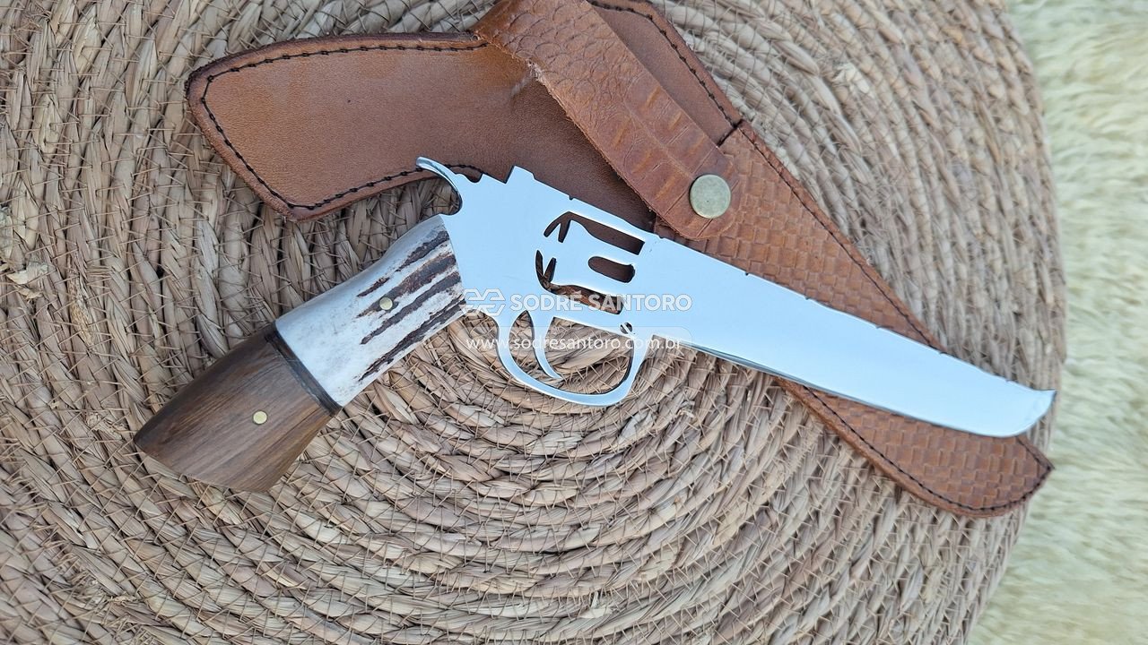 Foto de faca em formato de revólver 8" 3mm