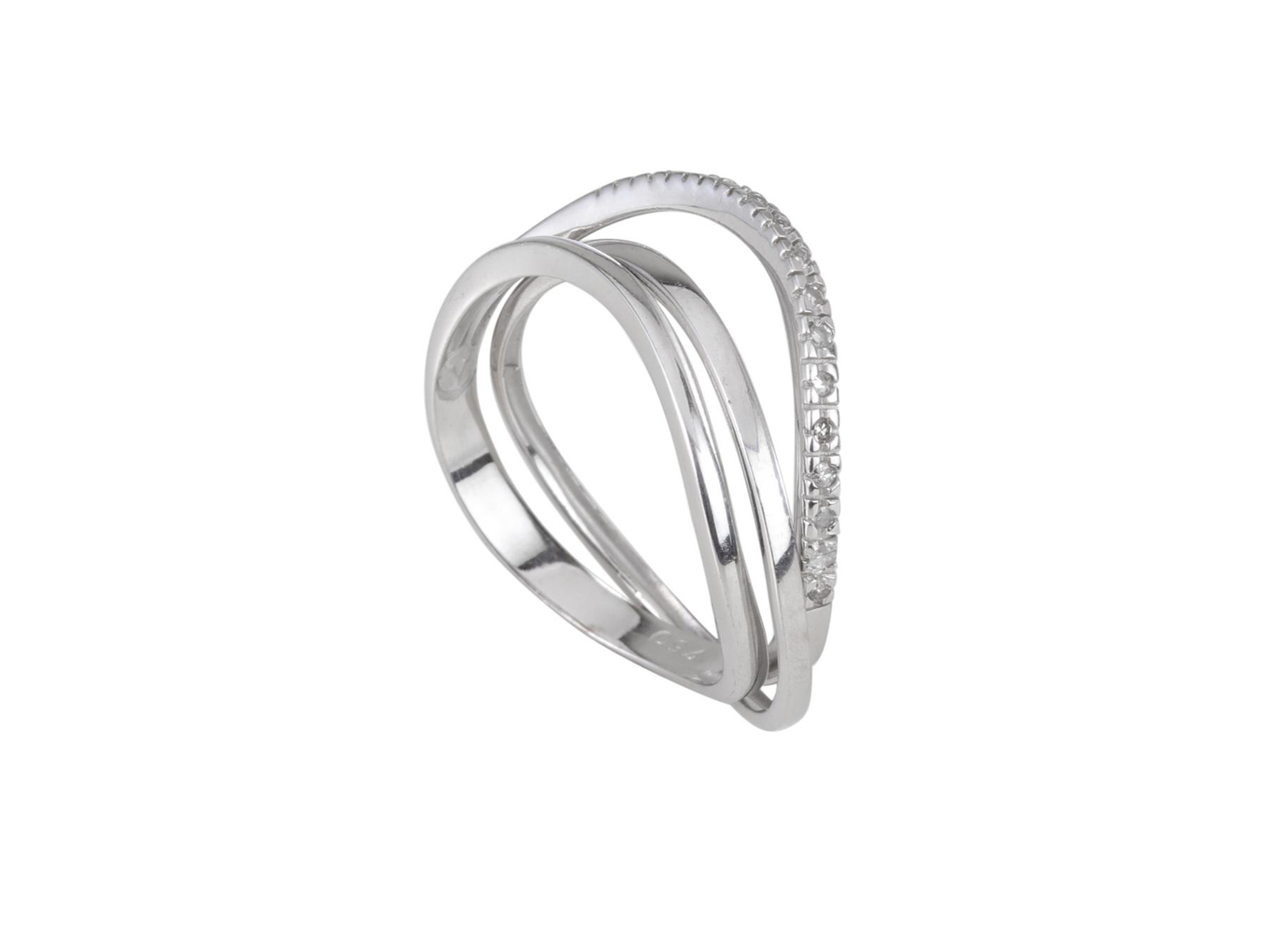 Foto de Vivara - Anel de ouro branco 18k e diamantes. Cerca de 3,5g. Medida 19.