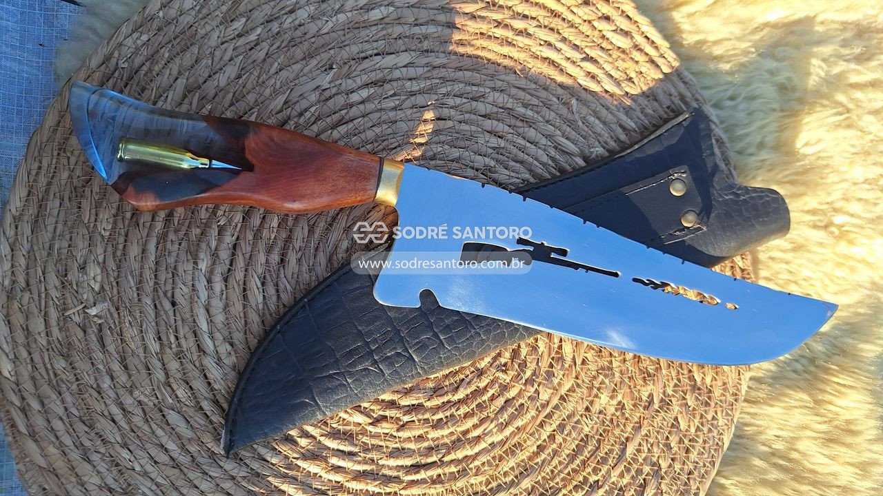 Foto de faca picanheira vazado arma aço 420 10" 3mm