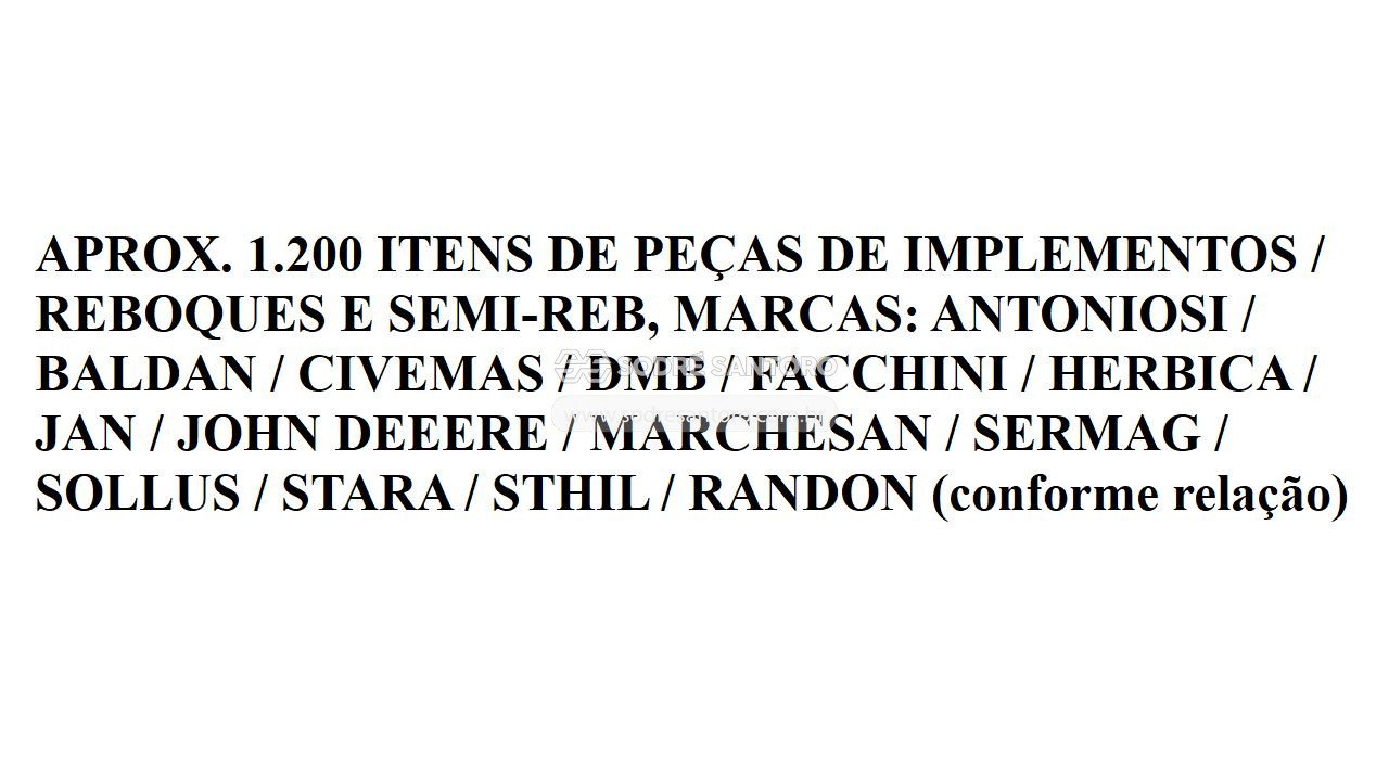 Foto de aprox 1.200 itens peças implementos/reboques/semi