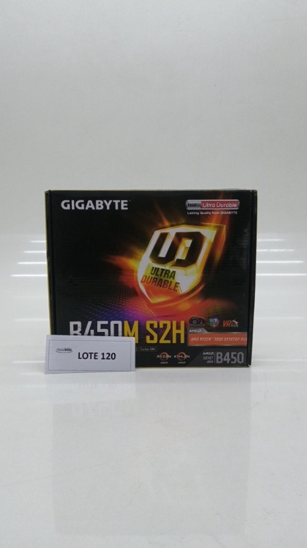 Foto de Placa-Mãe Gigabyte B450M S2H AM4 mATX DDR4 Preto - B450M S2H