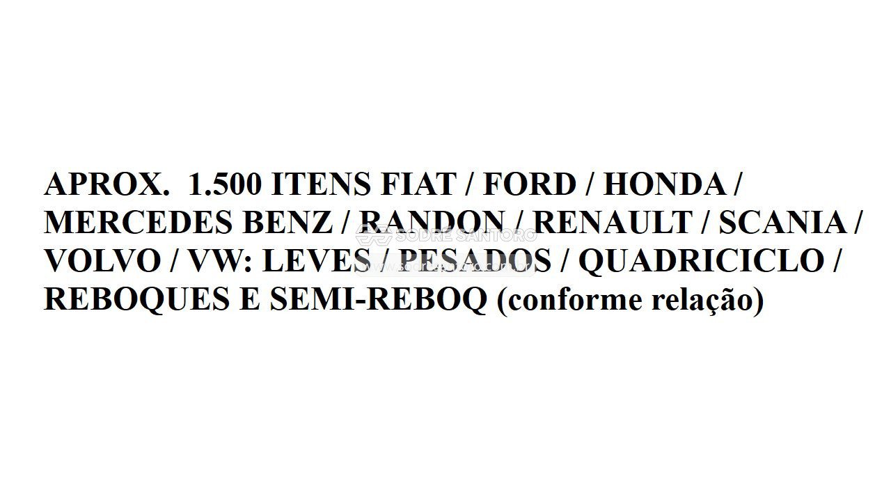 Foto de 1.500 itens leves/pesados/quadriciclo/reboques